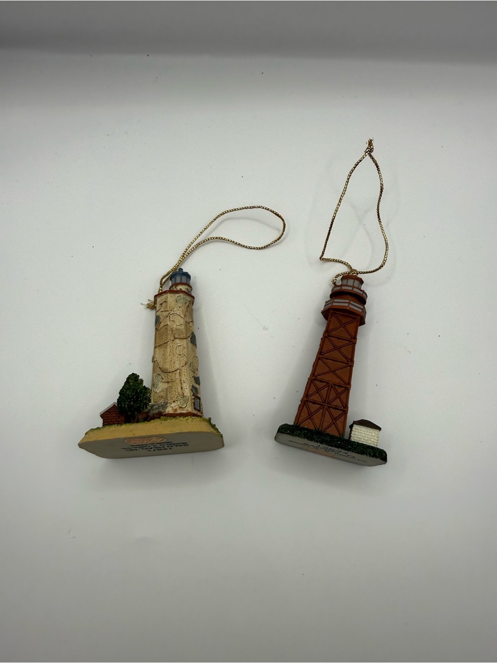Vintage Lefton Lighthouse Christmas Ornaments Bald Head NC & Sanibel FL - Picture 5 of 5